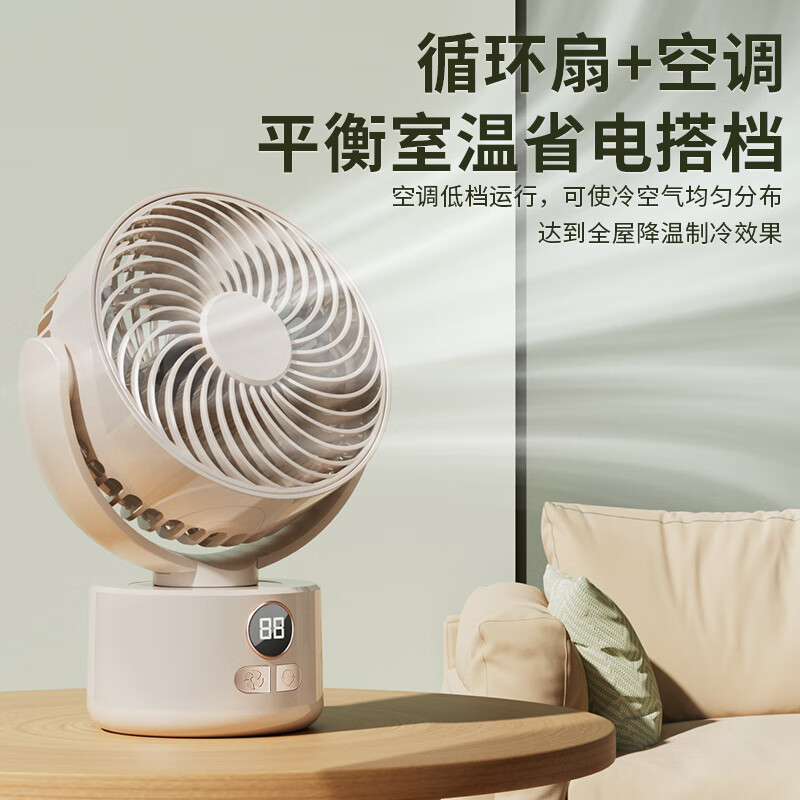 桌面小风扇自动摇头电风扇迷你usb充电款高清大图