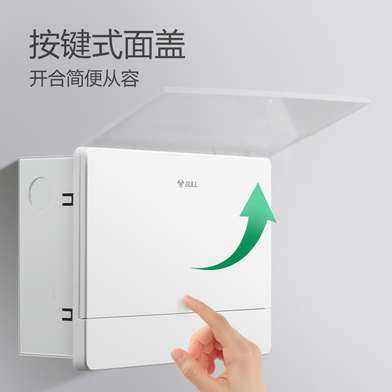 公牛(BULL)配电箱 4回路空开强电箱 家用终端配线箱白色盖板LX5-4s