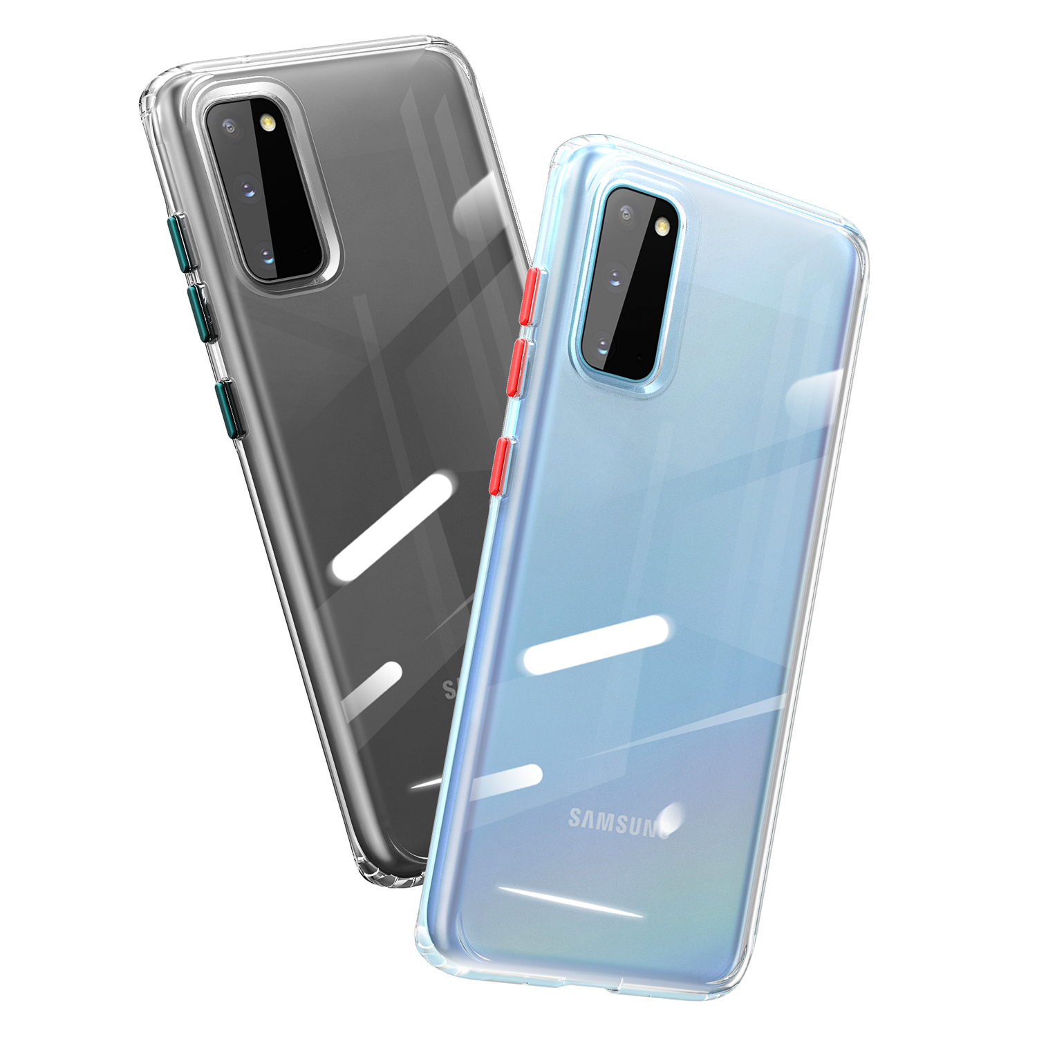 sugool 三星s20ultra手机壳透明防摔s20 撞色软胶保护套s20plus全包
