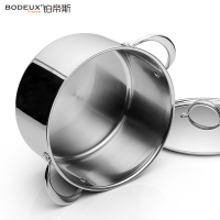 铂帝斯(BODEUX)骑士汤锅 304不锈钢汤锅整体三层钢无涂层双耳炖锅26cm炉灶通用