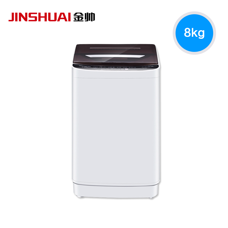 金帅(JINSHUAI) XQB80-3668 透明黑 8kg全自动洗衣机大容量 节能省电 不锈钢内桶 一键脱水