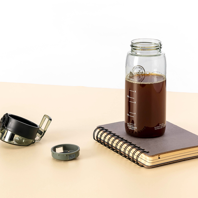 名创优品 (miniso) 弹盖Tritan随身水杯简约运动直饮水杯学生喝水杯茶具(灰色)
