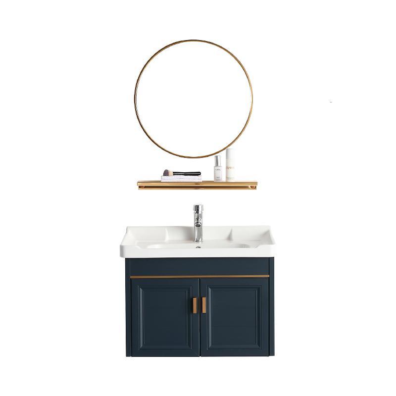 闪电客现代简约太空铝浴室柜洗脸盆卫生间面盆一体洗漱台洗手台盆柜