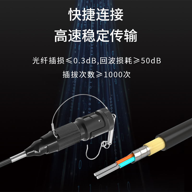 博扬 TPU单模双芯光缆1000米+B型金属航空头+航空箱+络车+2条3米航空转LC线 BY-2SBX-LC1000M