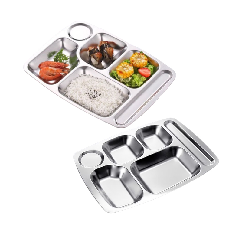 烹巅Poondear不锈钢餐盘 六格 201材质高清大图