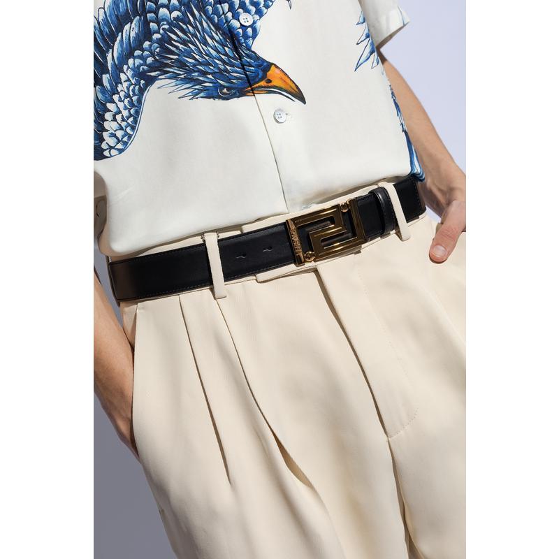 Versace男款皮带经典金属扣简约百搭商务休闲腰带高清大图