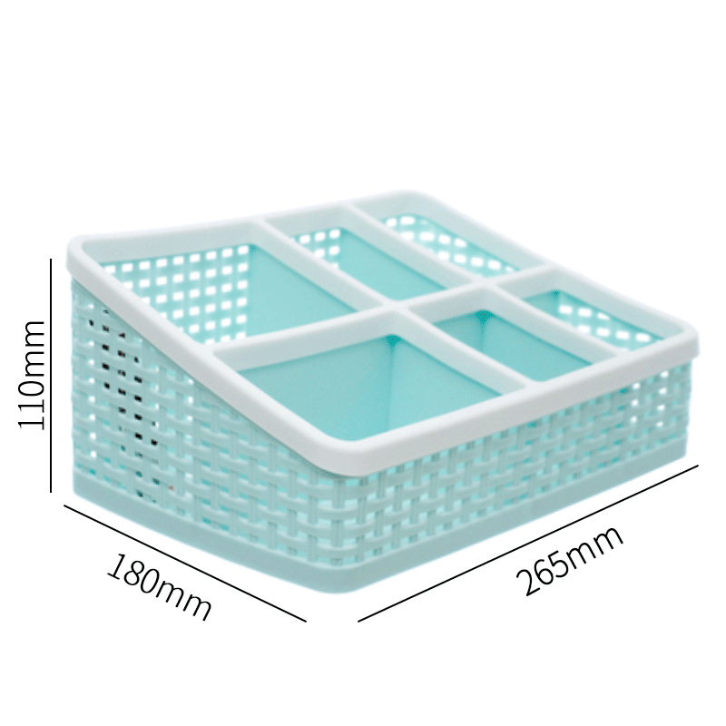 禧天龙(Citylong) L-7266比格收纳篮(浅蓝) 桌面收纳筐杂物筐桌面办公套装收纳盒