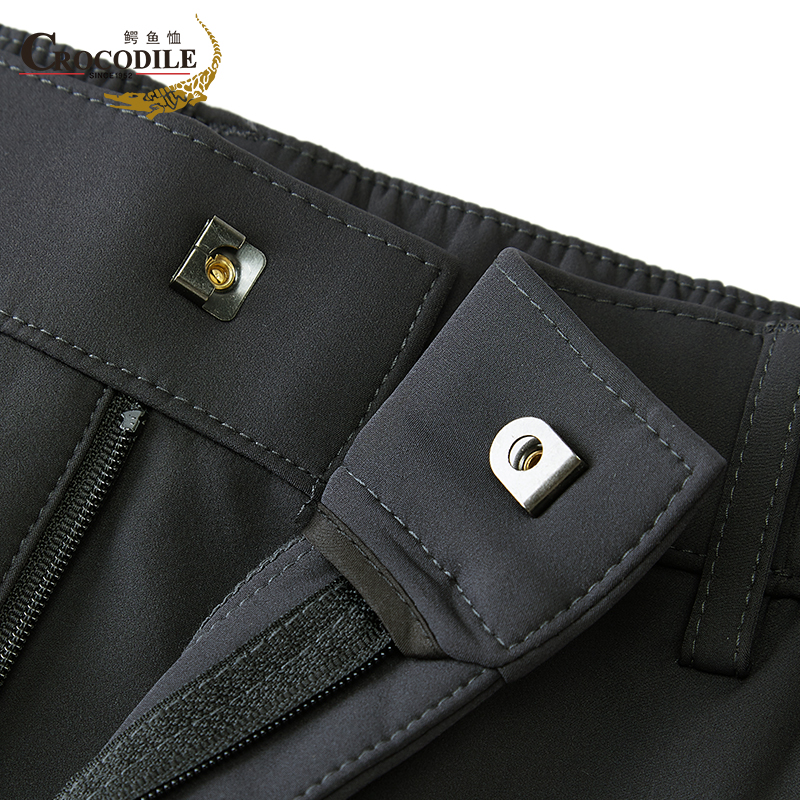 鳄鱼恤CROCODILE 纯色西装长裤男士四季常规款直筒商务休闲裤子高清大图