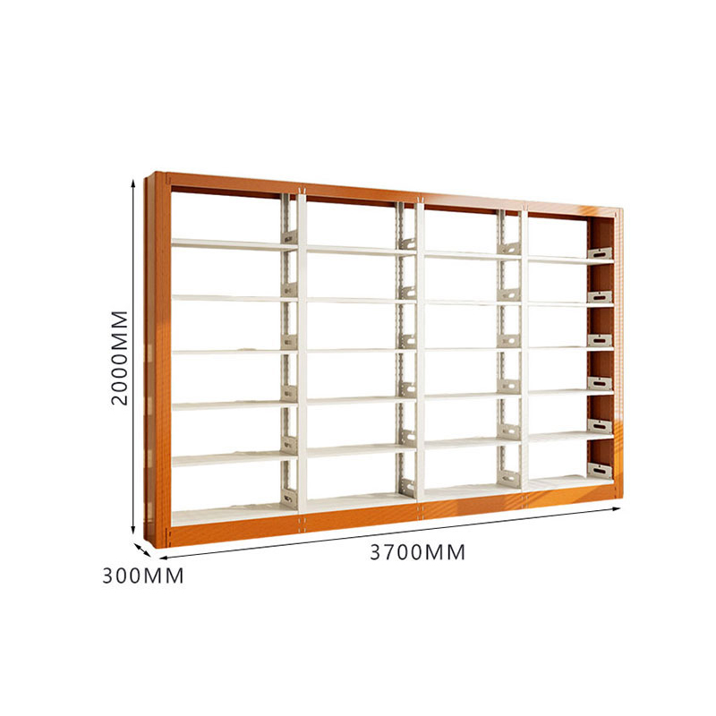 臻远ZY4072624 钢制书架黄色资料架 单面6层一列四组 3700*300*2000mm高清大图