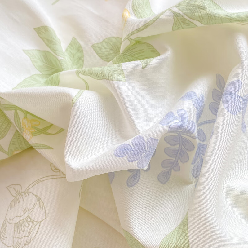 娇好韵 A类全棉四件套-花叶 200*230cm高清大图