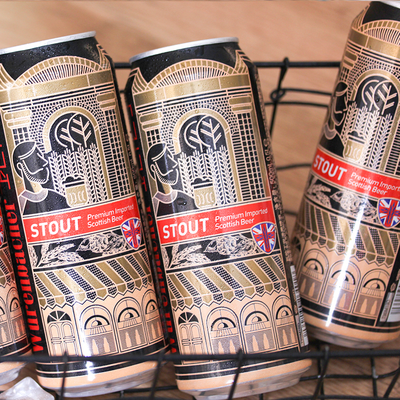 瓦伦丁wurenbacher世涛黑啤500ml24听整箱装英国原装进口