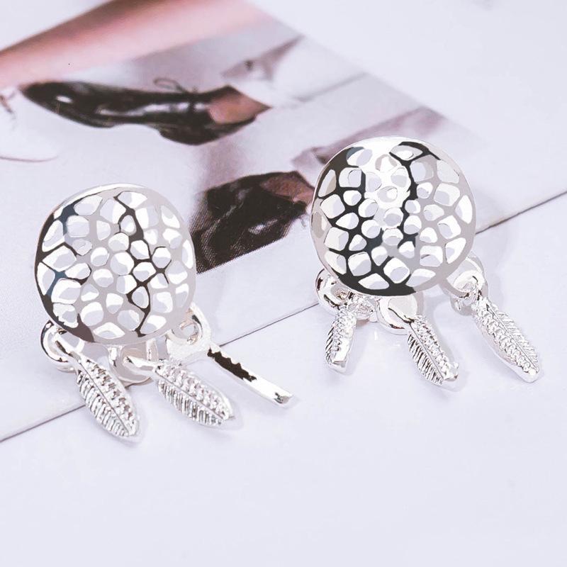 韩版时尚捕梦网耳钉女日韩小清新甜搭耳饰ywqw0405送女朋友七夕情人节