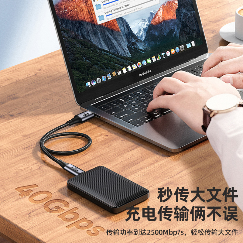 标图双typec公对公数据线双pd100w功率快充ctoc双头usbc双向充电线通用ipad适用苹果笔记本air4电脑