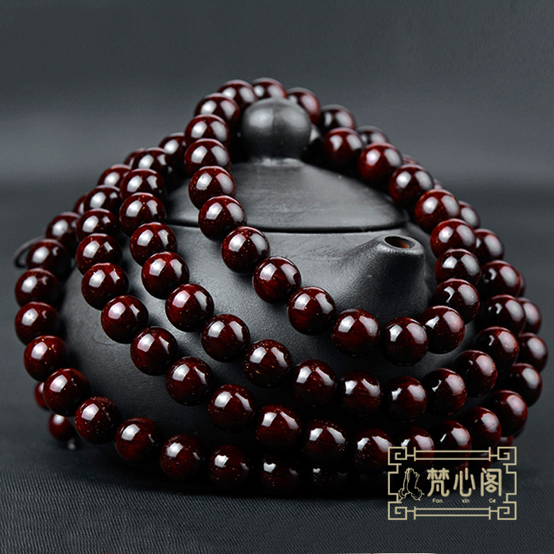 【梵心阁】印度小叶紫檀手串108颗小叶紫檀手链金星老料佛珠男女款