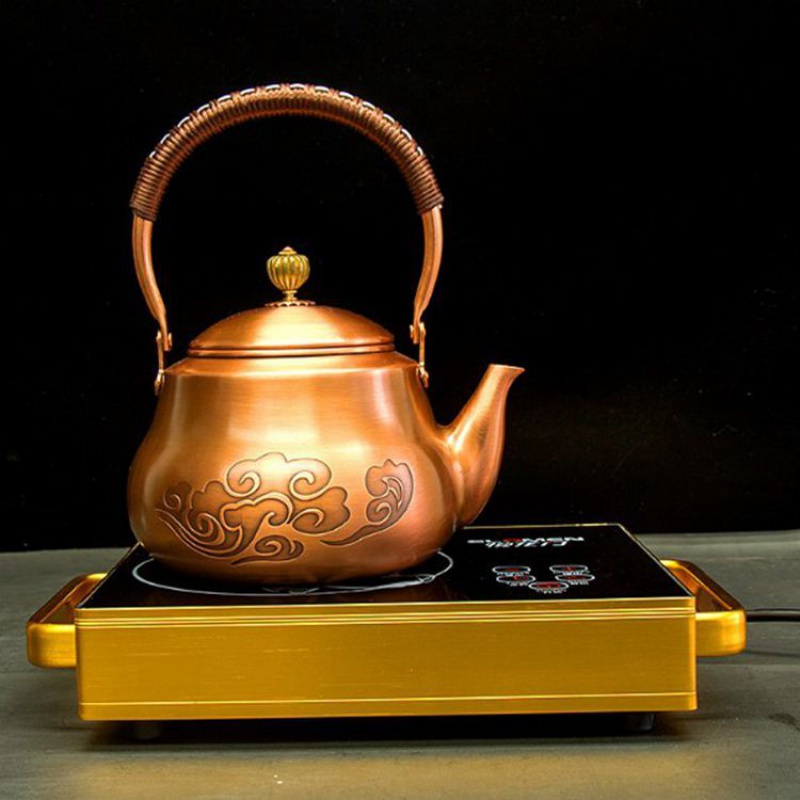 纯铜壶套装烧水壶手工铜壶养生茶壶铜壶水壶复古紫铜煮茶器煮茶壶3号