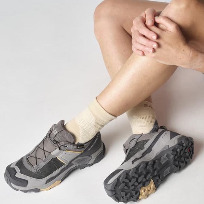 萨洛蒙(SALOMON)女款登山鞋GoreTex防水防泥沙耐磨抗冲击户外徒步高清大图