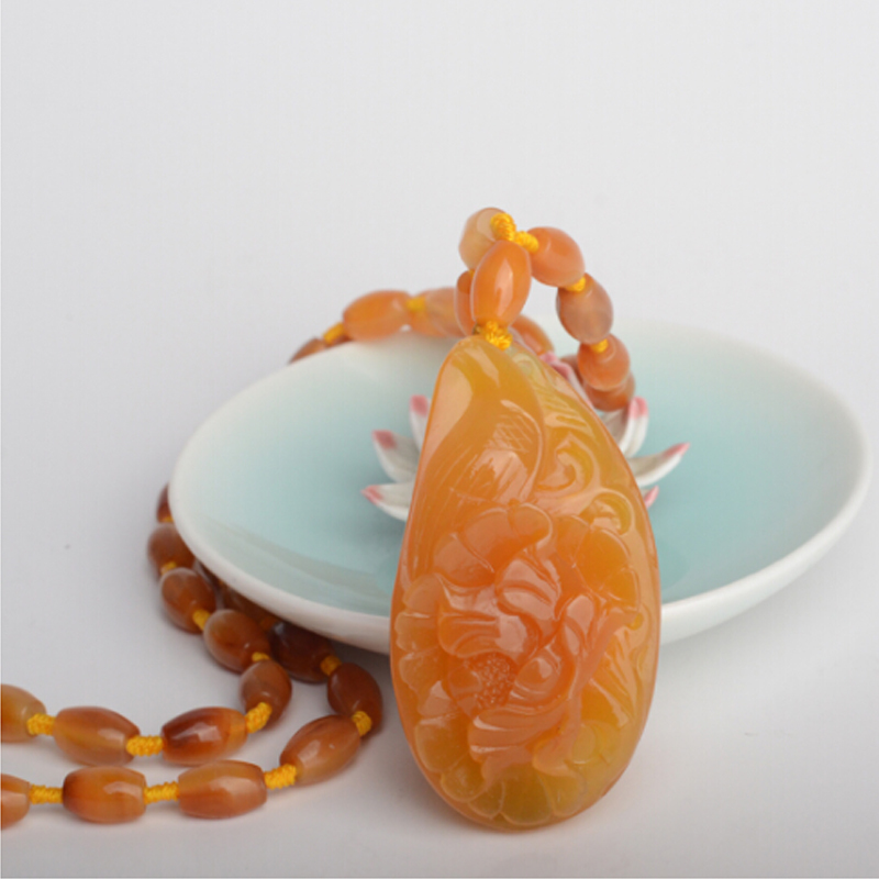 臻玉盈黄龙玉吊坠花开富贵连年有余玉器项链男女通用款式二十二一路连