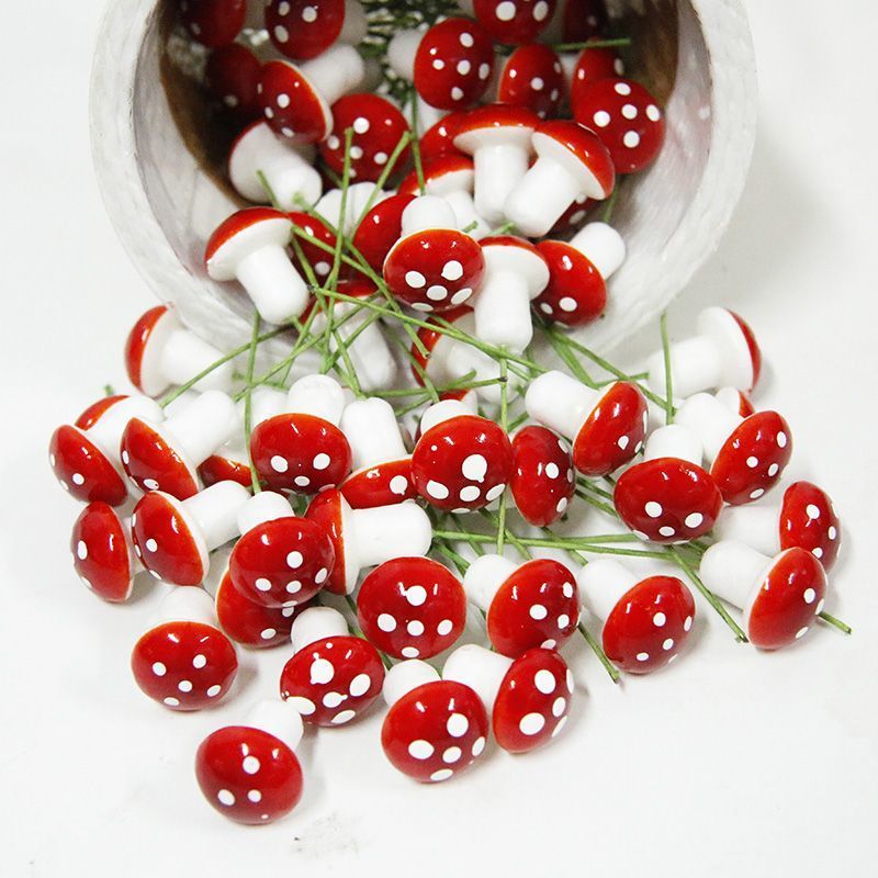 仿真植物迷你泡沫小蘑菇diy微景观多肉盆栽 盆景森林真菌装饰-【2.5cm】;1包高清大图