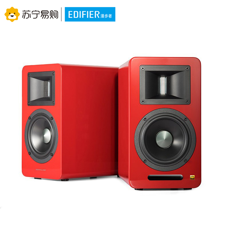 EDIFIER/漫步者 A100无线蓝牙HIFI电视客厅2.0木质音箱低音炮音响 红色高清大图