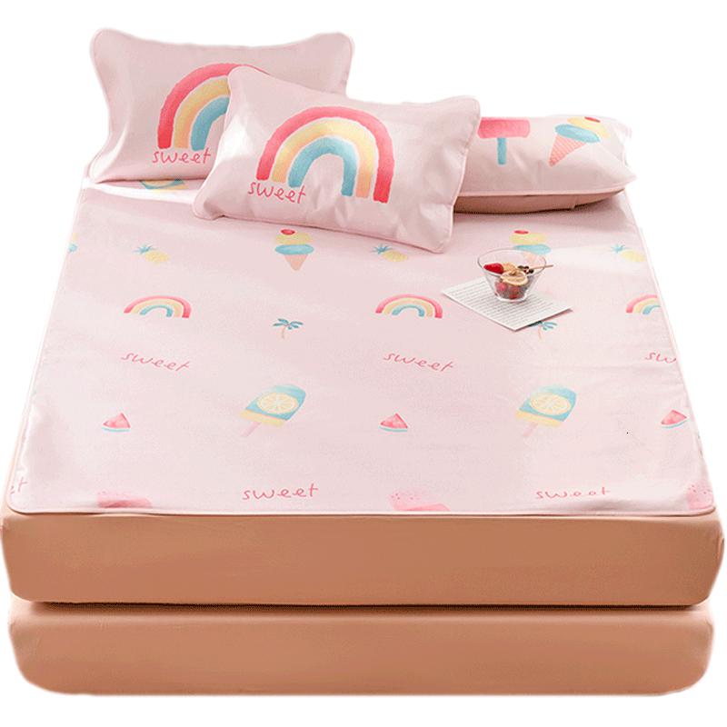 美帮汇凉席风冰丝席三件套1.5米1.8m夏凉席子空调席可折叠凉席高清大图