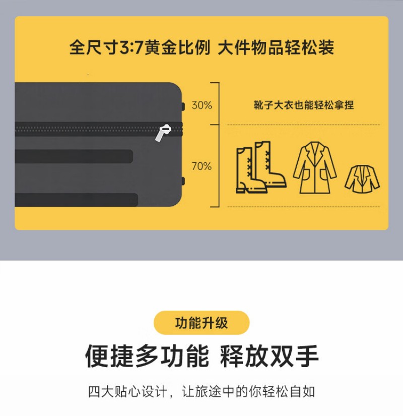爱华仕 拉杆箱67.3L天蓝色OCX6915-24/个高清大图