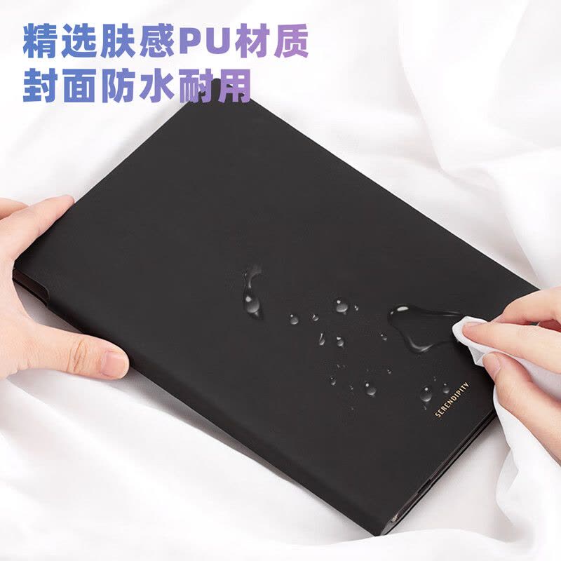 得力(deli) A5/112张莫兰迪色系可插笔皮面本 肤感雅致记事本日记本笔记本子 22290黑色图片