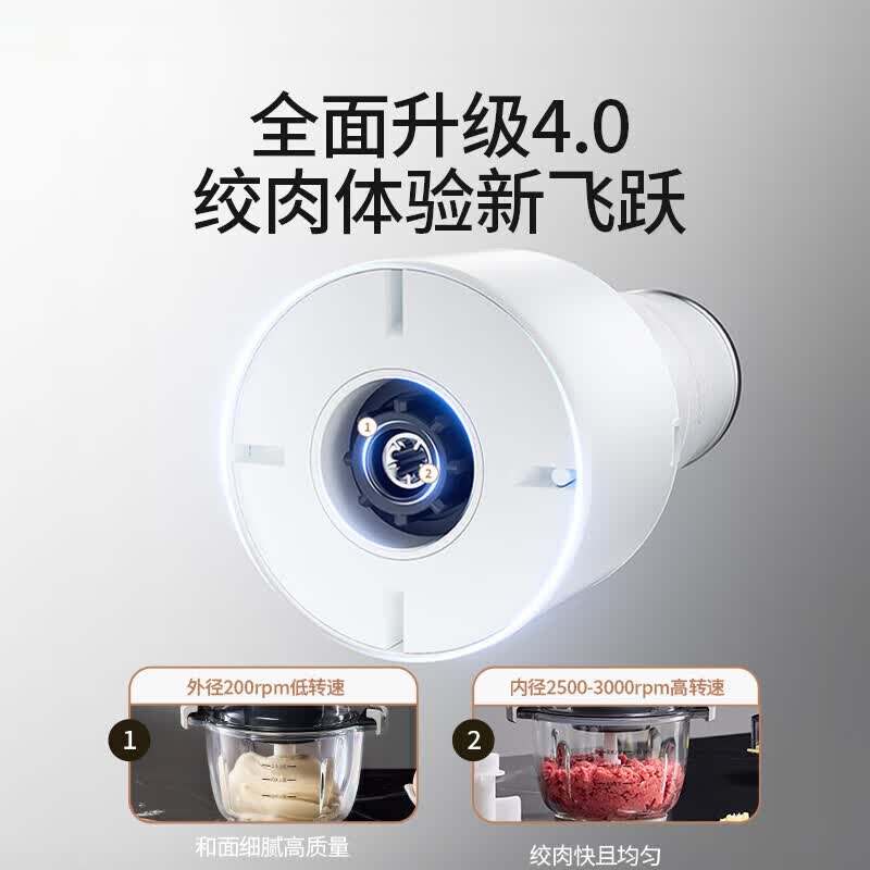膳魔师和面绞肉机EHA5623A 15000转300W大功率 按键操作圆形加料口 漏电保护玻璃机身 马尔斯绿原白高清大图
