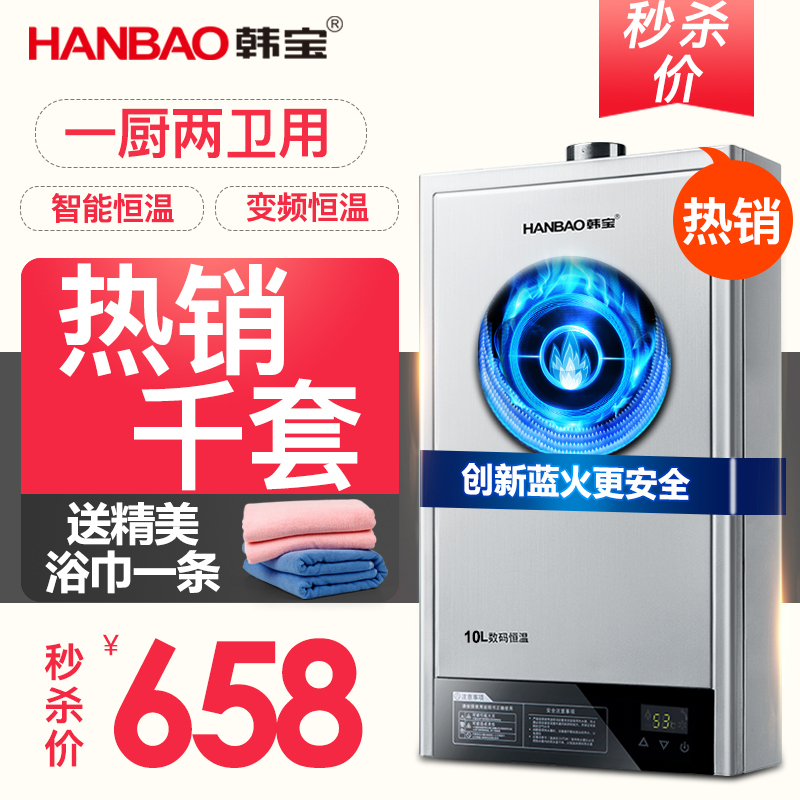 韩宝(HanBao)DSH11恒温燃气热水器 煤气热水器 液化气热水器天然气12升 液化气