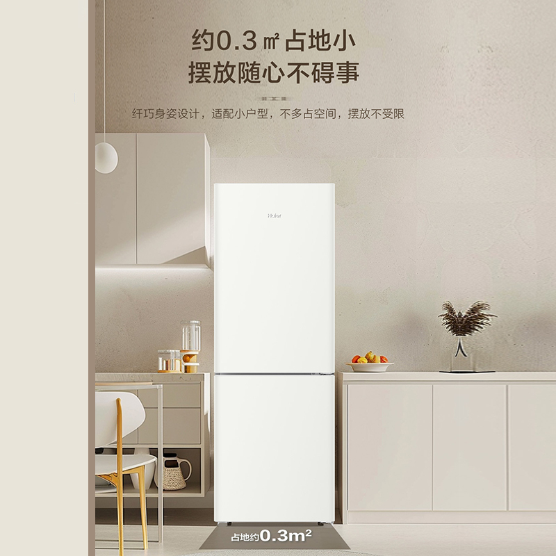 海尔(Haier)170升两门冰箱 风冷无霜 DEO净味 灵巧占地小 租房小冰箱 BCD-170WGHC2E9GL