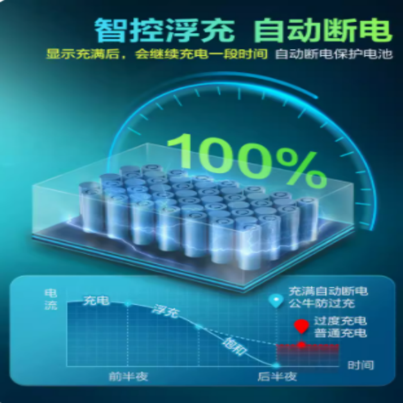 公牛电瓶车电动三轮车防过充充电保护器自动断电插座家用转换器