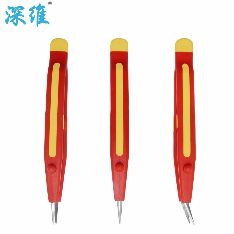 深维(SHEN WEI)SW-1902001绝缘微尖横齿镊子150mm(单位:把)