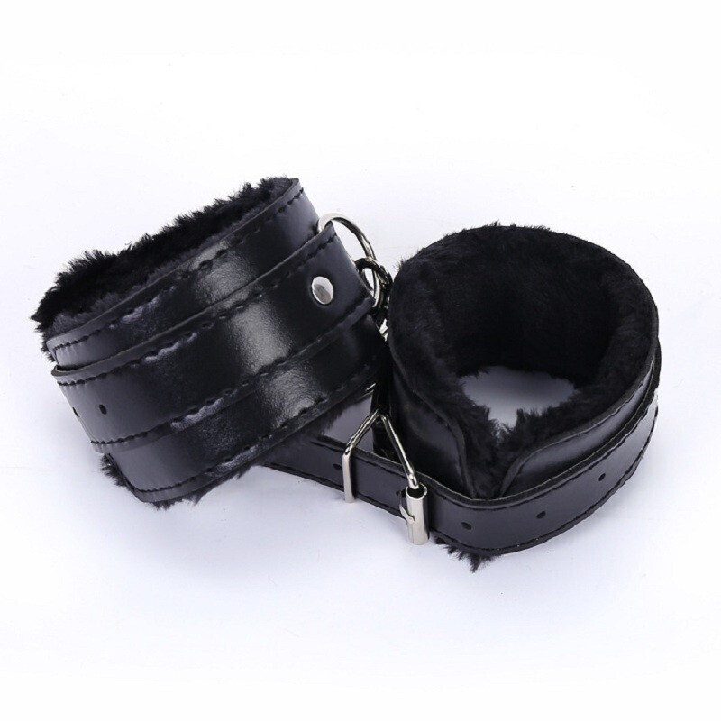 sm女用器具 sm情趣用品 SM手铐脚铐颈圈口塞皮鞭眼罩捆绑绳子七件套刑器具调教情趣性用品 手铐-粉色高清大图