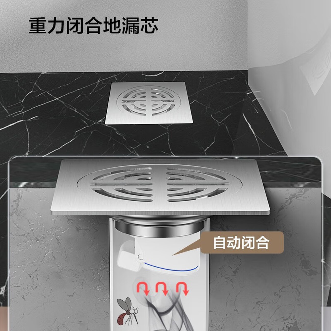 九牧(JOMOO)地漏304不锈钢亮面大流量阳台卫生间大排量地漏92419/92420高清大图