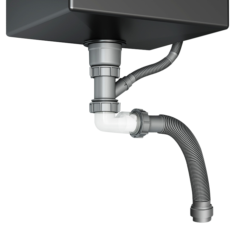 ARROW箭牌4170厨房下水管排水管洗菜盆下水管配件双槽水槽不锈钢下水器 双槽套餐-双重过滤下水器110*2配下水管