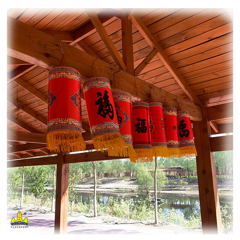 福人福地丝绸布艺灯笼康熙福字小号中式宫灯浑厚古雅家居装饰灯无龙骨丝绸灯笼(小)-康熙福灯DF.18.01.01.01高清大图