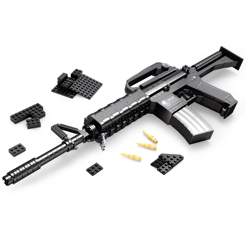 兼容legao积木拼装军事模型儿童拼插男孩力6组装7玩具8岁10 MP5冲锋枪(597片)高清大图