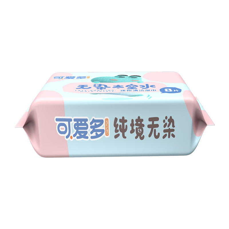 苏宁宜品X可爱多清爽洁肤柔超迷你婴儿手口清洁湿巾8片*8包