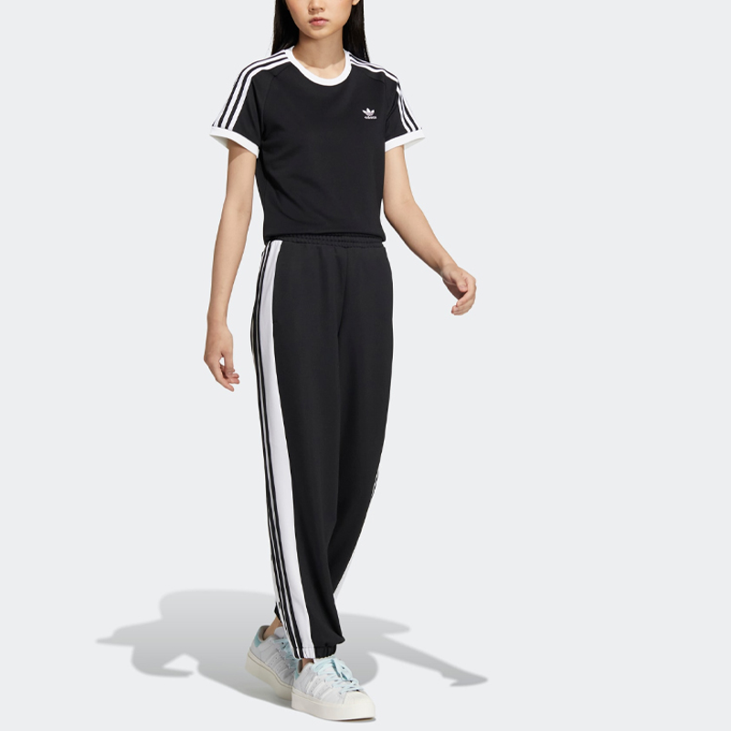 adidas originals 三叶草home of classics系列长裤排扣侧开宽松针织