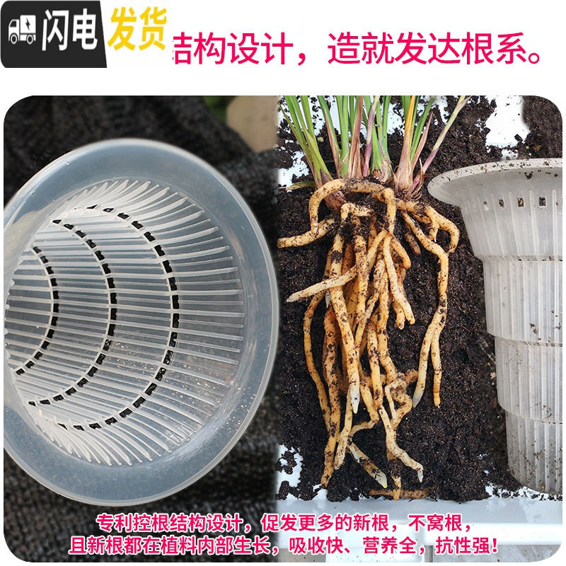 三维工匠控根兰花专用盆双层透明塑料透气超紫砂加厚兰花盆免沥水 内径21cm外白内透明+托盘[升级气剪孔+内盆凸起花盆容器