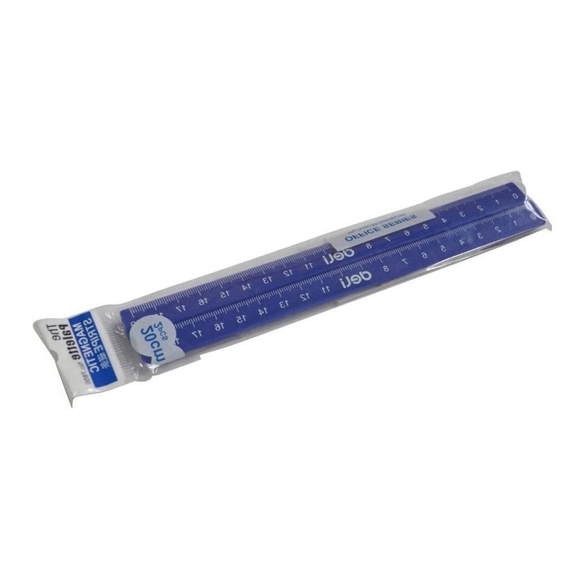 得力(deli)7850 磁条橙色蓝色20cm量程直尺白板尺磁性直尺