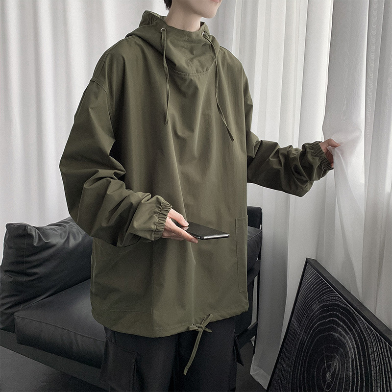 重启吴邪朱一龙同款风衣套头连帽夹克男帅气衣服宽松休闲工装外套风衣