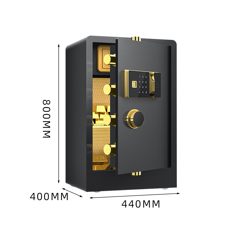 臻远ZY-NW-BXGS-49 全钢实心保险柜办公防盗保险箱 高80cm黑色指纹款高清大图
