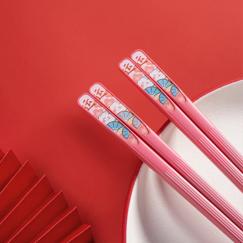 康巴赫 五福分食合金筷 KH-JKWF01 (5双装)1套高清大图