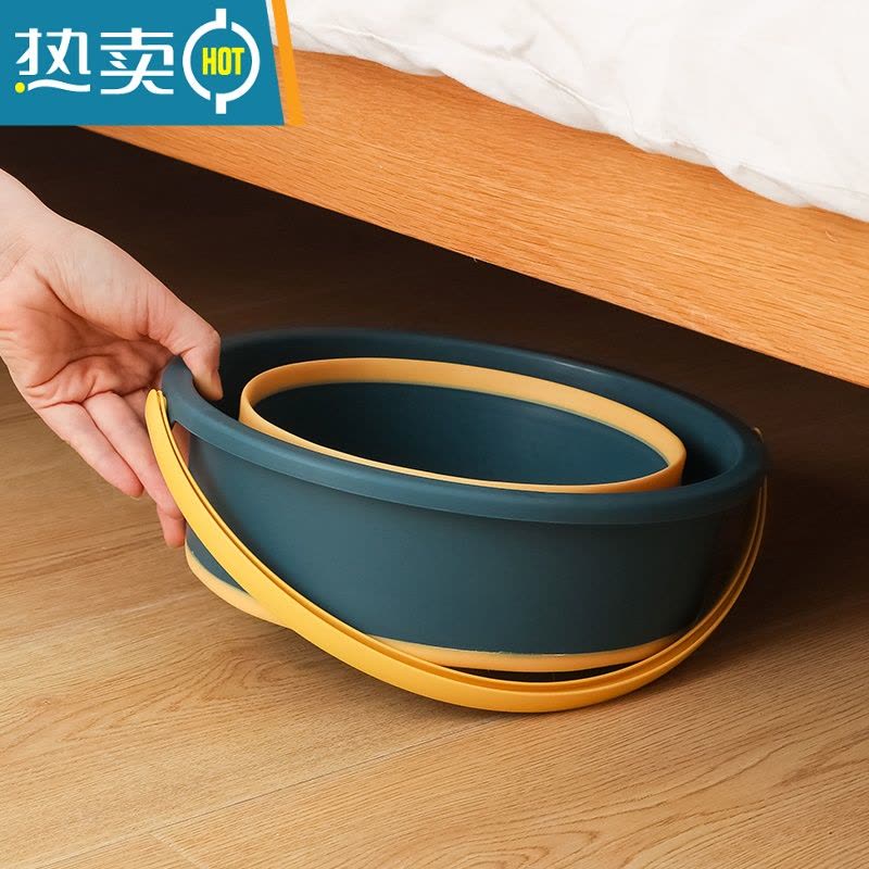 敬平折叠桶水桶便携式旅行洗车载钓鱼桶可家用大小号伸缩洗澡加厚塑料 折叠水桶-大号深蓝(16.8L)图片