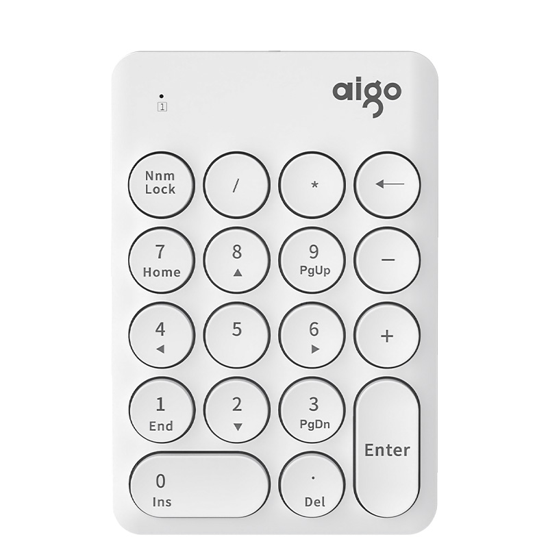 爱国者(AIGO) N18无线数字小键盘 笔记本电脑USB外接迷你会计出纳财务键盘 适合MAC/WIN多系统兼容白色高清大图