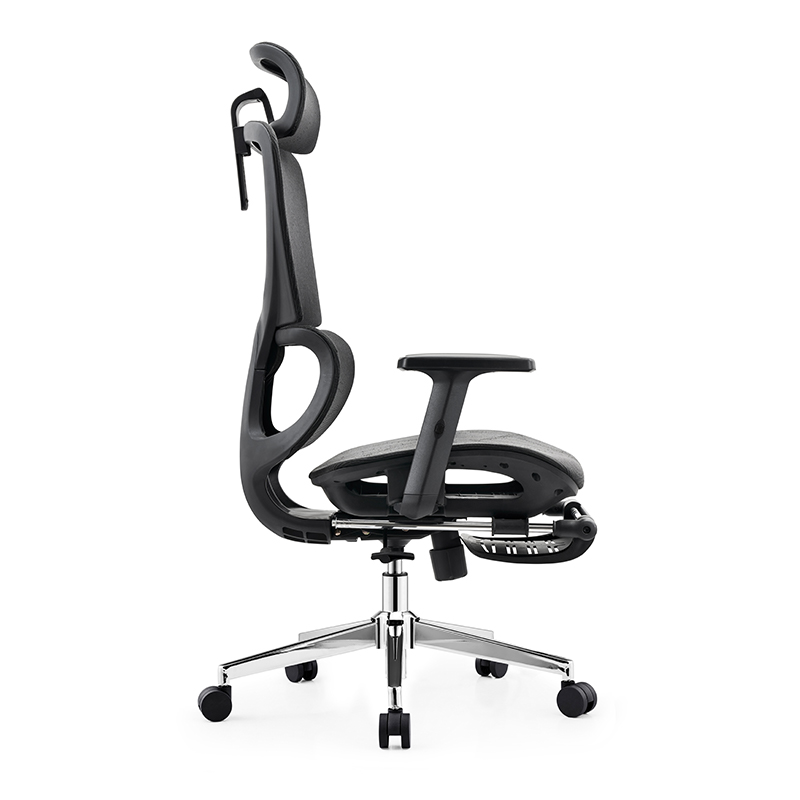 豫龙都人体工学椅黑色把高清大图