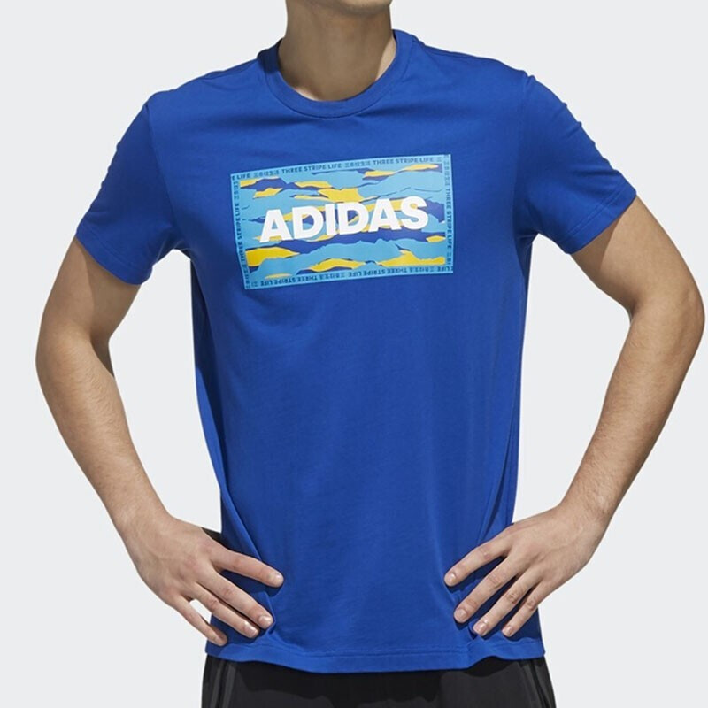 adidas阿迪达斯男装夏季新款运动训练透气休闲圆领上衣短袖t恤fj6865c