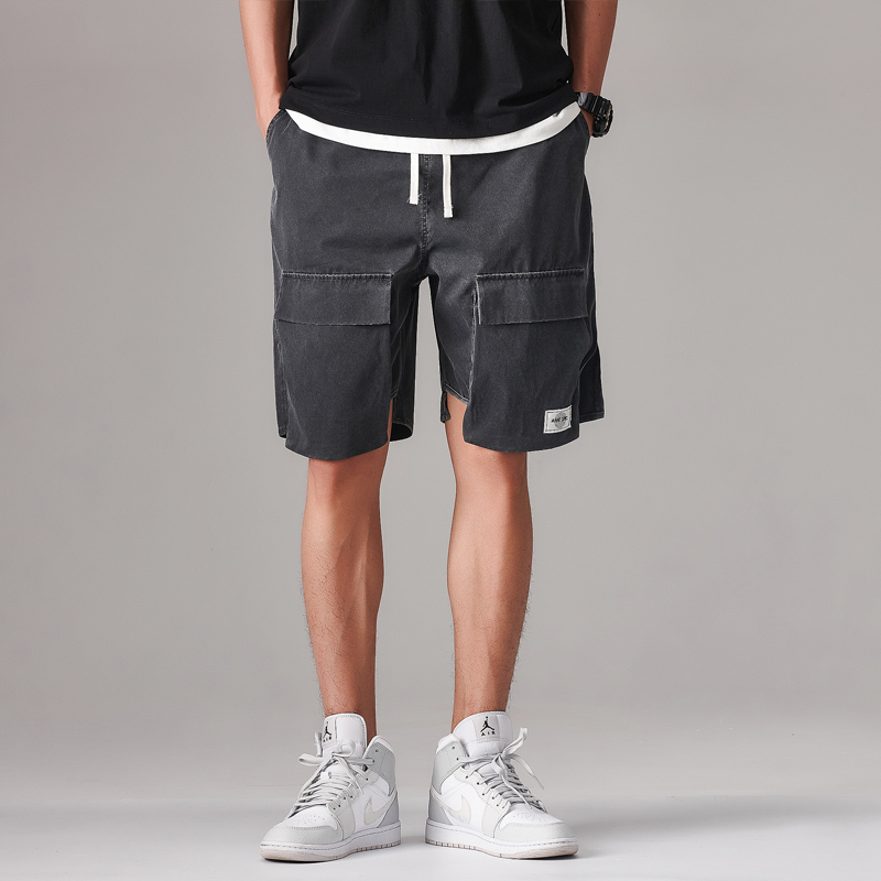 蒙洛里克男士潮流运动短裤夏季潮牌时尚宽松裤子2023新款休闲裤五分裤D009