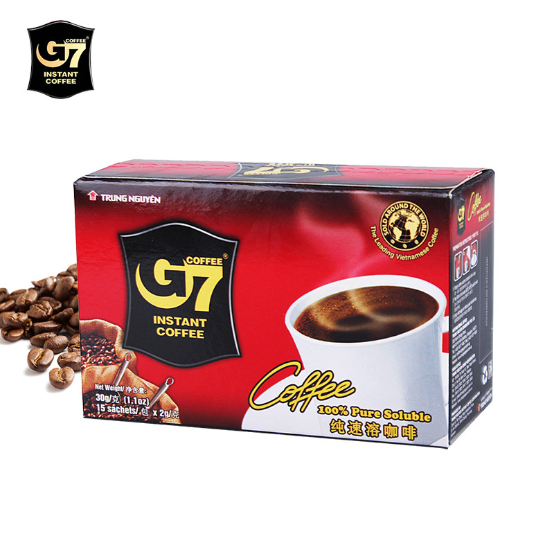 越南进口咖啡中原G7 coffee黑咖啡即溶速溶纯粉30g*6盒装可冲90杯