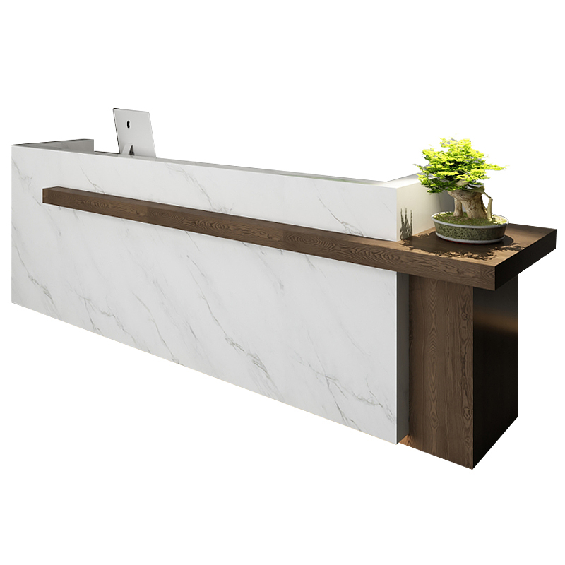 艺可恩复古收银台吧台仿大理石服装店简约现代公司前台接待台